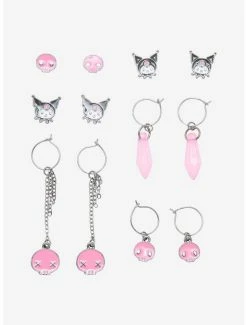 Promo 👏 Kuromi Skulls & Faux Crystal Earring Set 🎁