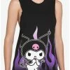 Outlet ⌛ Kuromi Purple Flames 👧 Girls Muscle Top ✔️