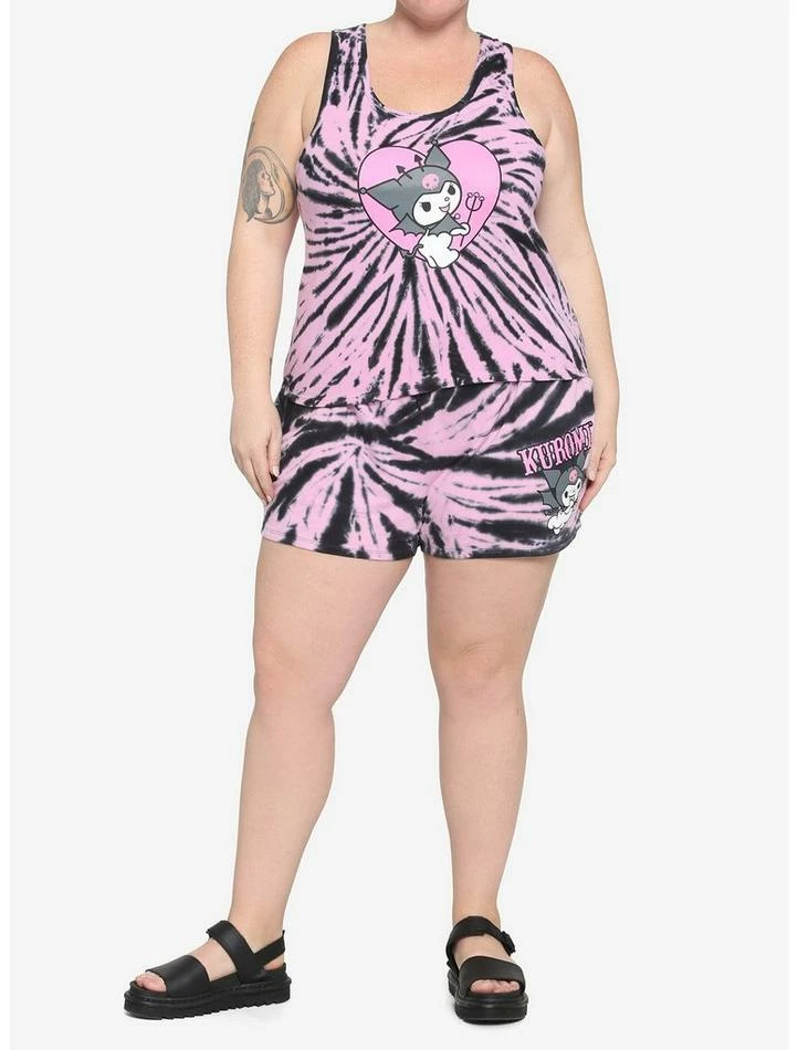Deals 🥰 Kuromi Pink Tie-Dye Tank Top & Shorts 👧 Girls Lounge Set Plus Size 🔥 2 Deals 🥰 Kuromi Pink Tie-Dye Tank Top & Shorts 👧 Girls Lounge Set Plus Size 🔥 - Image 2