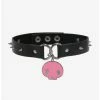 Outlet 😉 Kuromi Pink Skull Spiked Choker 🔥