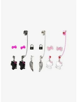 Cheap 🤩 Hello Kitty Devil & Angel Cuff Earring Set 👍