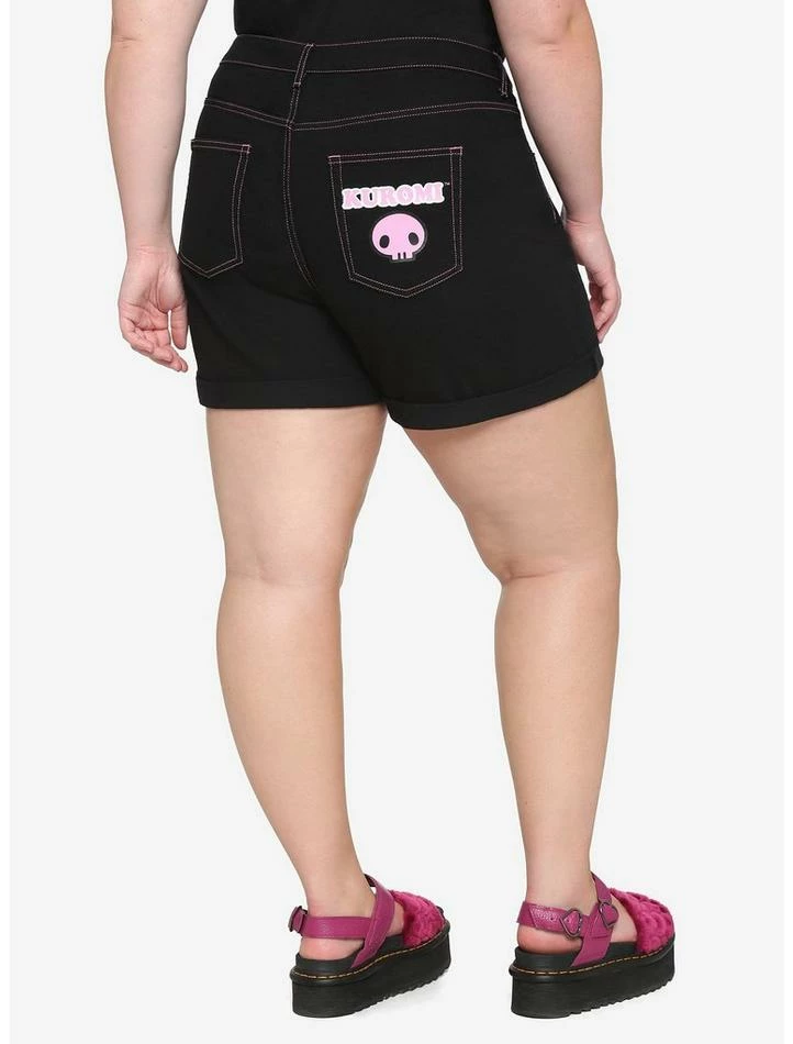 New 🔔 Kuromi Contrast Stitch Mom Shorts Plus Size 😍 2 New 🔔 Kuromi Contrast Stitch Mom Shorts Plus Size 😍 - Image 2