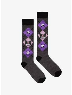 Best Sale 🔔 Kuromi Argyle Knee-High 🧦 Socks ✔️