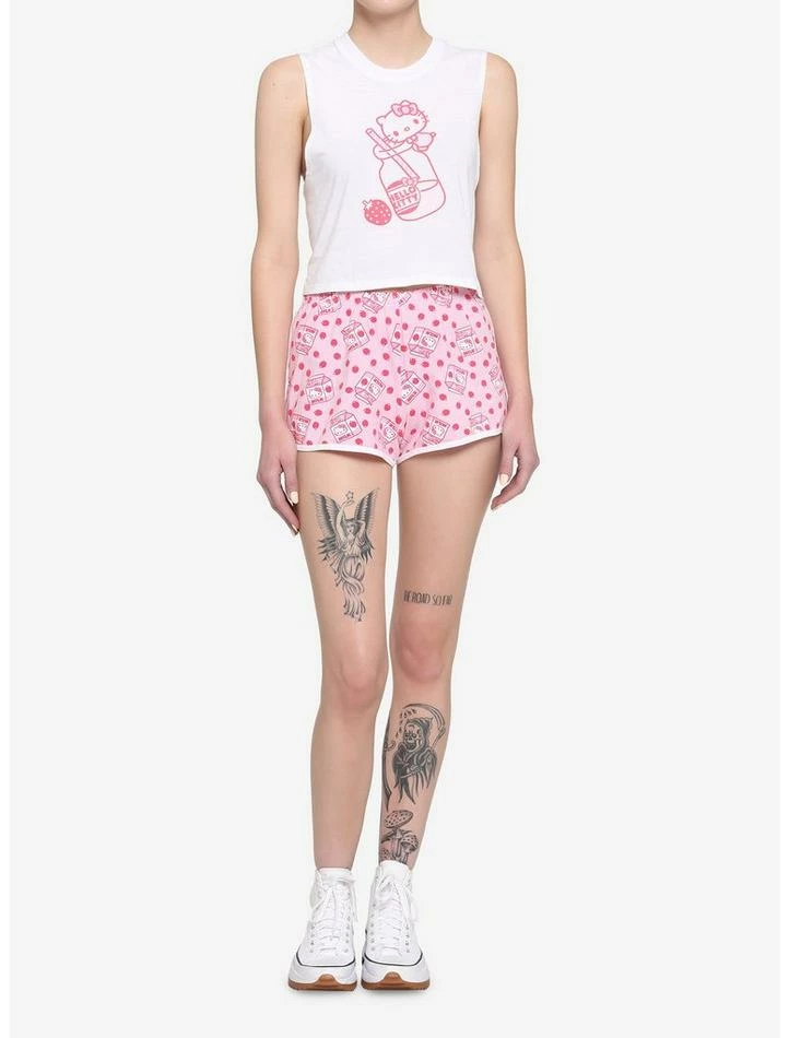 Deals ๐ Hello Kitty Strawberry Milk Tank & Shorts ๐ง Girls Lounge Set โ๏ธ 2 Deals ๐ Hello Kitty Strawberry Milk Tank & Shorts ๐ง Girls Lounge Set โ๏ธ - Image 2