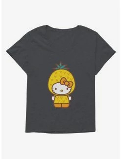 Best Pirce 👏 Hello Kitty Five A Day Wise Pineapple 👧 Girls T-Shirt Plus Size 🎁