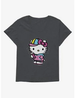 Discount ⭐ Hello Kitty Spray Can Front 👧 Girls T-Shirt Plus Size 🥰 -Hello Kitty Sales Shop 17259472 hi