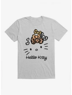 Outlet ⌛ Hello Kitty Jungle Paradise Stencil Outline T-Shirt 😀 -Hello Kitty Sales Shop 17389907 hi
