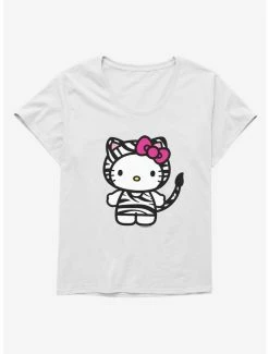Promo 😍 Hello Kitty Jungle Paradise Zebra Print 👧 Girls T-Shirt Plus Size 🌟