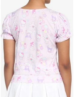 Promo ❤️ Hello Kitty And Friends Pastel Ruffle 👧 Girls Button-Up Top 🎁 -Hello Kitty Sales Shop 17585874 av2