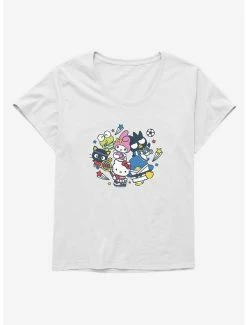 Deals 😉 Hello Kitty Sporty Friends 👧 Girls T-Shirt Plus Size 😀