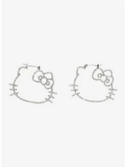 Brand new ❤️ Hello Kitty Bling Outline Hoop Earrings 🎁