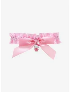 Cheap 💯 Hello Kitty Pink Ruched Lace Choker ⌛