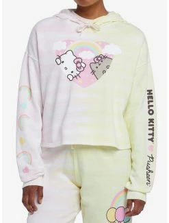 Coupon 🌟 Hello Kitty X Pusheen Tie-Dye 👧 Girls Hoodie 👏