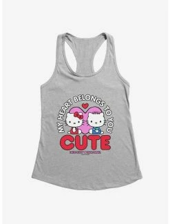 Coupon 🌟 Hello Kitty Valentine's Day Heart Belongs To You 👧 Girls Tank 🛒 -Hello Kitty Sales Shop 18108546 hi