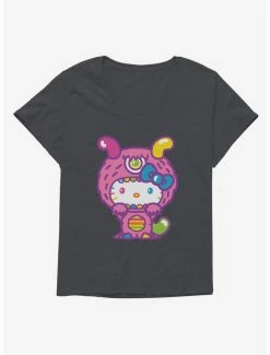 Brand new 🛒 Hello Kitty Sweet Kaiju Fuzzy 👧 Girls T-Shirt Plus Size ✔️ -Hello Kitty Sales Shop 18139360 hi