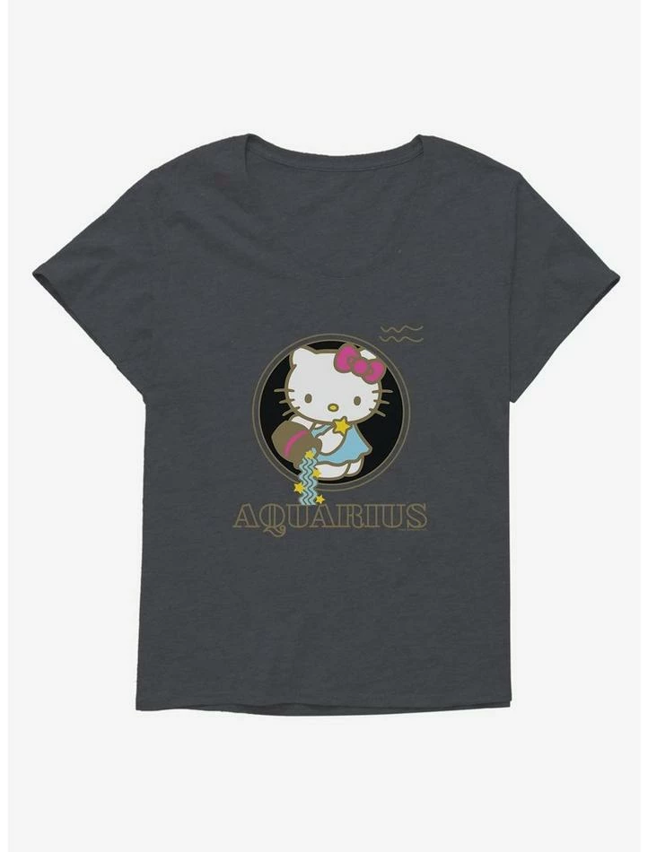 Discount 🤩 Hello Kitty Star Sign Aquarius Stencil 👧 Girls T-Shirt Plus Size 😀 1 Discount 🤩 Hello Kitty Star Sign Aquarius Stencil 👧 Girls T-Shirt Plus Size 😀