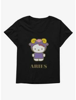 Cheap 🎉 Hello Kitty Star Sign Aries 👧 Girls T-Shirt Plus Size ❤️