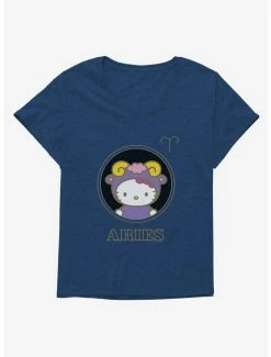 Discount 🔔 Hello Kitty Star Sign Aries Stencil 👧 Girls T-Shirt Plus Size ⭐ -Hello Kitty Sales Shop 18191729 hi