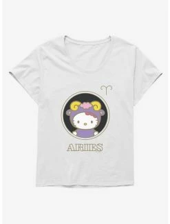 Discount 🔔 Hello Kitty Star Sign Aries Stencil 👧 Girls T-Shirt Plus Size ⭐ -Hello Kitty Sales Shop 18191738 hi