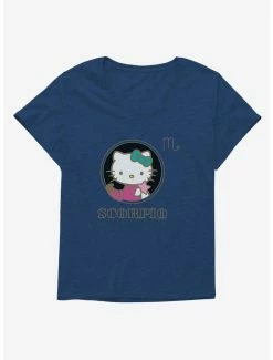 Hot Sale ✔️ Hello Kitty Star Sign Scorpio Stencil 👧 Girls T-Shirt Plus Size 👏 -Hello Kitty Sales Shop 18192377 hi