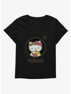 Best Pirce 🥰 Hello Kitty Star Sign Virgo Stencil 👧 Girls T-Shirt Plus Size 👏