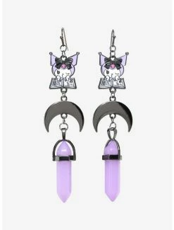 Outlet 😀 Kuromi Fortune Telling Moon Crystal Drop Earrings ⌛