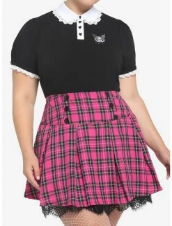 Coupon 🛒 Kuromi Lace Collared 👧 Girls Top Plus Size 🥰