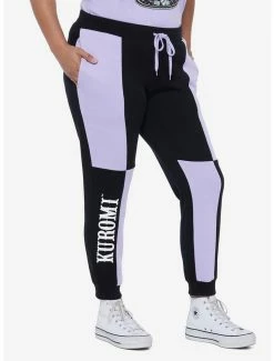 Flash Sale 🛒 Kuromi Fortune Teller Color-Block 👧 Girls Sweatpants Plus Size ❤️