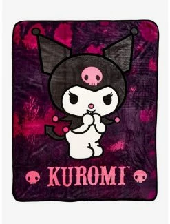Discount ⌛ Kuromi Dark Wash Throw Blanket 🔥