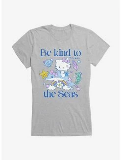 Budget 🧨 Hello Kitty Be Kind To The Seas 👧 Girls T-Shirt ❤️ -Hello Kitty Sales Shop 18922269 hi