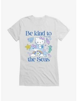 Budget 🧨 Hello Kitty Be Kind To The Seas 👧 Girls T-Shirt ❤️ -Hello Kitty Sales Shop 18922297 hi