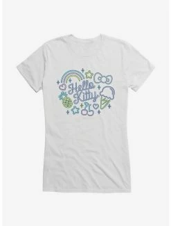 Best deal 🛒 Hello Kitty Kawaii Vacation Neon Logo 👧 Girls T-Shirt 🔥 -Hello Kitty Sales Shop 18923662 hi