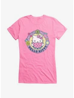 Cheap 💯 Hello Kitty Kawaii Vacation Watermelon Icon 👧 Girls T-Shirt 💯 -Hello Kitty Sales Shop 18924554 hi