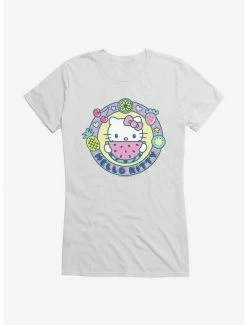 Cheap 💯 Hello Kitty Kawaii Vacation Watermelon Icon 👧 Girls T-Shirt 💯 -Hello Kitty Sales Shop 18924575 hi