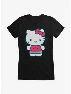 Hot Sale 🛒 Hello Kitty Kawaii Vacation Watermelon Outfit 👧 Girls T-Shirt ❤️ -Hello Kitty Sales Shop 18924582 hi