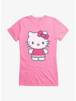 Hot Sale 🛒 Hello Kitty Kawaii Vacation Watermelon Outfit 👧 Girls T-Shirt ❤️ -Hello Kitty Sales Shop 18924596 hi