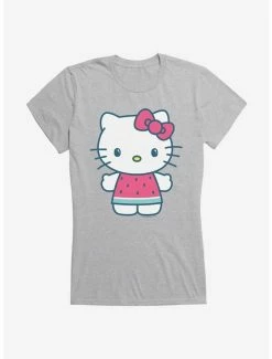 Hot Sale 🛒 Hello Kitty Kawaii Vacation Watermelon Outfit 👧 Girls T-Shirt ❤️