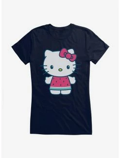 Hot Sale 🛒 Hello Kitty Kawaii Vacation Watermelon Outfit 👧 Girls T-Shirt ❤️ -Hello Kitty Sales Shop 18924610 hi