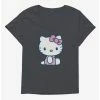 Deals 😉 Hello Kitty Kawaii Vacation Polka Dot Swim Outfit 👧 Girls T-Shirt Plus Size 😉