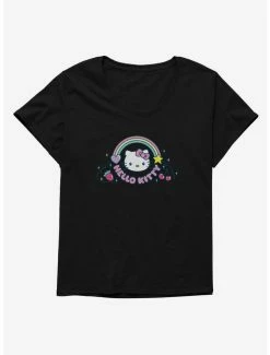 Outlet 🥰 Hello Kitty Kawaii Vacation Rainbow Logo 👧 Girls T-Shirt Plus Size 🔥 -Hello Kitty Sales Shop 18925137 hi