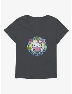 Cheapest ⭐ Hello Kitty Kawaii Vacation Watermelon Icon 👧 Girls T-Shirt Plus Size ⭐