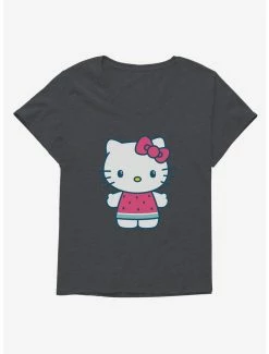 Outlet 😀 Hello Kitty Kawaii Vacation Watermelon Outfit 👧 Girls T-Shirt Plus Size 🛒