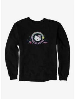 Best Pirce 🔥 Hello Kitty Kawaii Vacation Rainbow Logo Sweatshirt 🛒 -Hello Kitty Sales Shop 18927021 hi