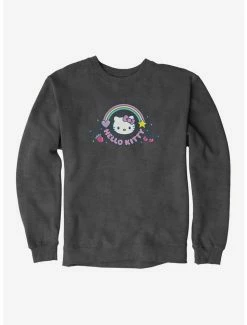 Best Pirce 🔥 Hello Kitty Kawaii Vacation Rainbow Logo Sweatshirt 🛒 -Hello Kitty Sales Shop 18927028 hi