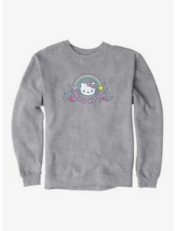Best Pirce 🔥 Hello Kitty Kawaii Vacation Rainbow Logo Sweatshirt 🛒
