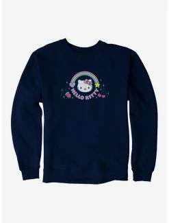 Best Pirce 🔥 Hello Kitty Kawaii Vacation Rainbow Logo Sweatshirt 🛒 -Hello Kitty Sales Shop 18927042 hi