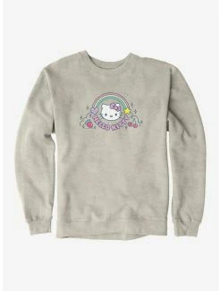Best Pirce 🔥 Hello Kitty Kawaii Vacation Rainbow Logo Sweatshirt 🛒 -Hello Kitty Sales Shop 18927049 hi