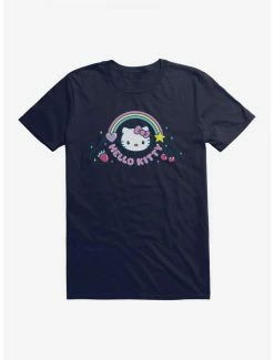 Budget 🔥 Hello Kitty Kawaii Vacation Rainbow Logo T-Shirt 🧨 -Hello Kitty Sales Shop 18929623 hi