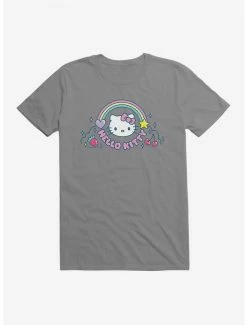 Budget 🔥 Hello Kitty Kawaii Vacation Rainbow Logo T-Shirt 🧨 -Hello Kitty Sales Shop 18929632 hi