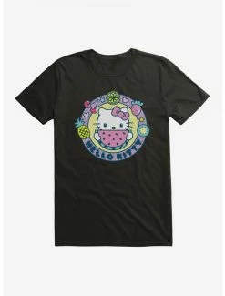 Best Sale 🤩 Hello Kitty Kawaii Vacation Watermelon Icon T-Shirt 👍 -Hello Kitty Sales Shop 18930109 hi